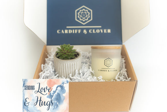 Sending Love Succulent Gift Box with Scented Soy Candle